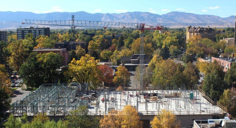 The start of Uncommon Student Housing in downtown Fort Collins being built